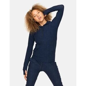 Outdoor Voices CloudKnit Hoodie Heather Blue XS Soft Lightweight UPF 50 Stretch